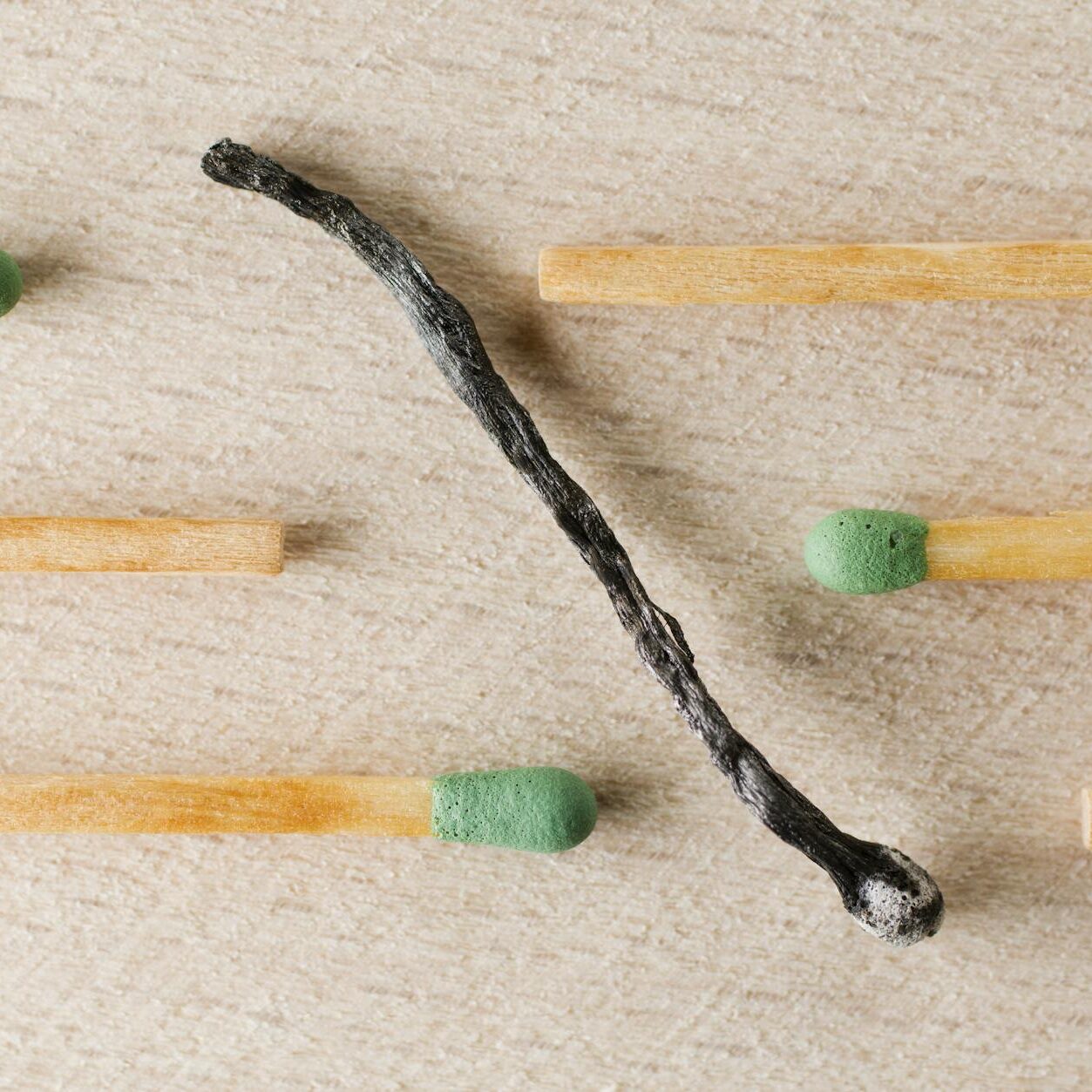 conceptual image of matches and burnout